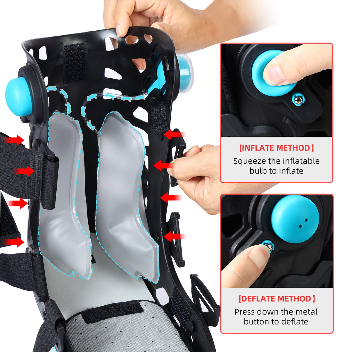 Black Medium Inflatable Walking Boot H174444