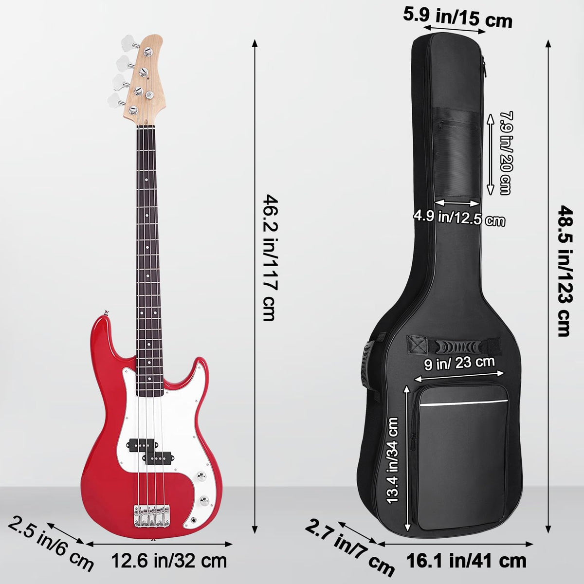Black Waterproof Bass Guitar Gig Bag Q216879