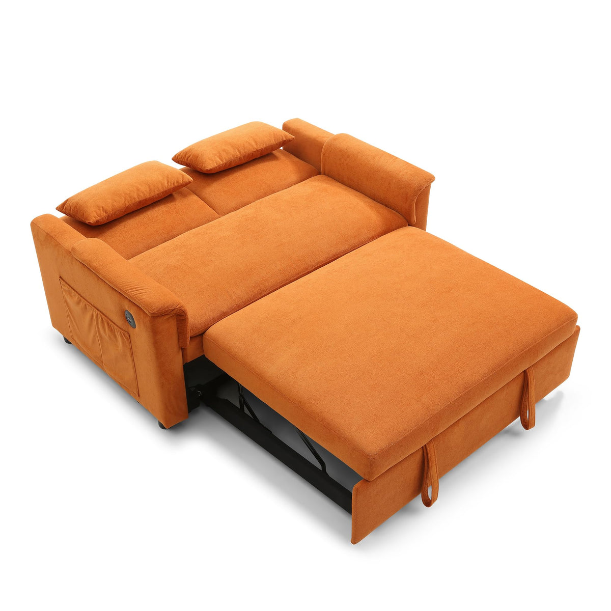 Orange Velvet Sleeper Sofa T242