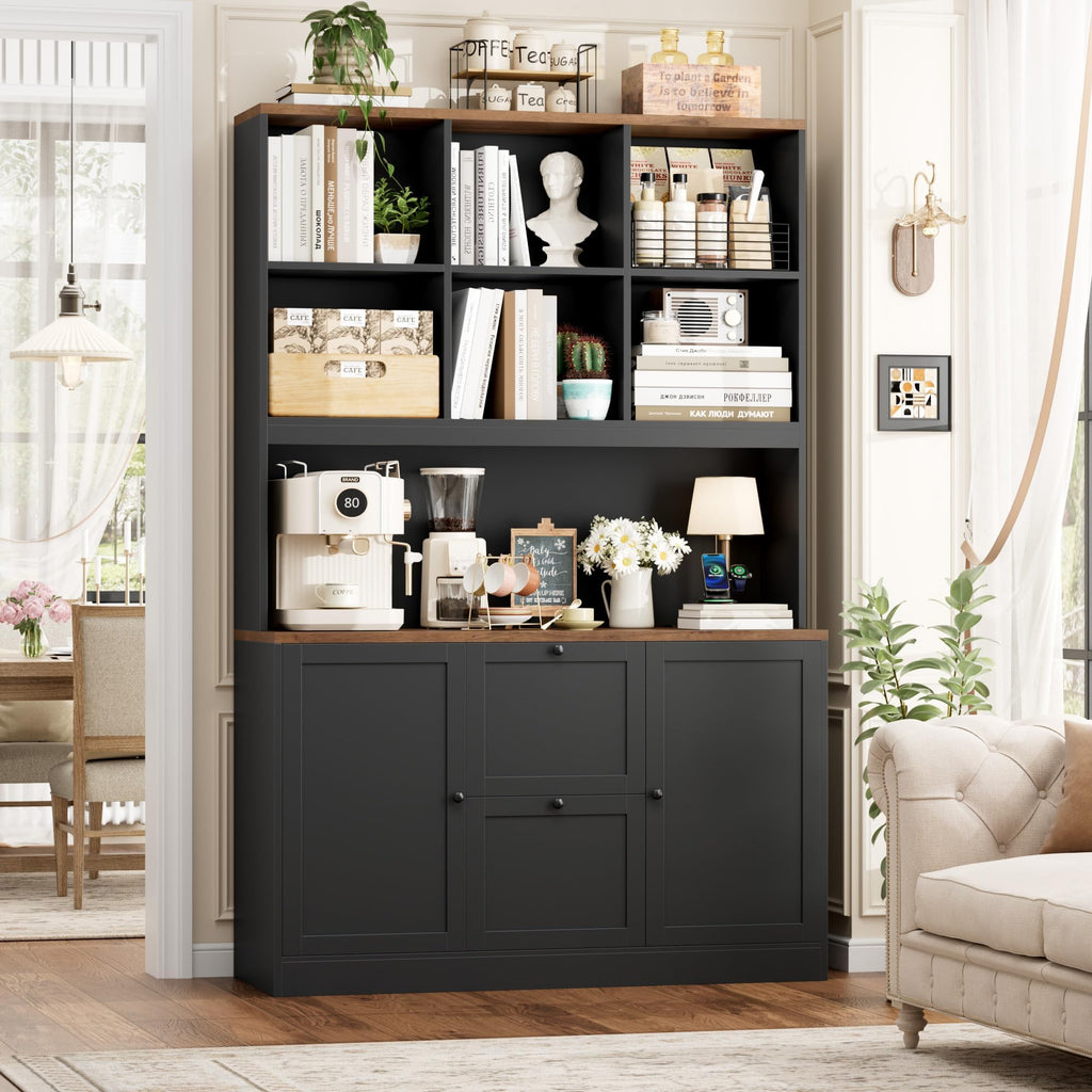 72'' Tall File Bookcase with Power Outlet & 2 Filing Drawers H15437
