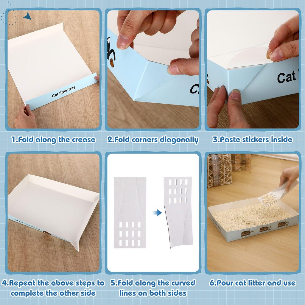 30 Pack Disposable Litter Boxes with Scoop W994