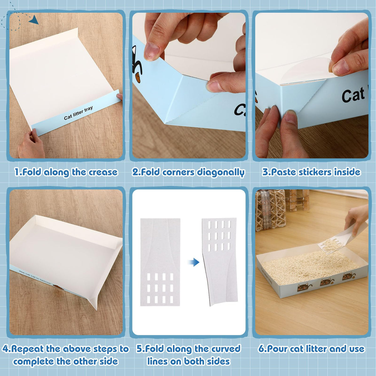 30 Pack Disposable Litter Boxes with Scoop W994