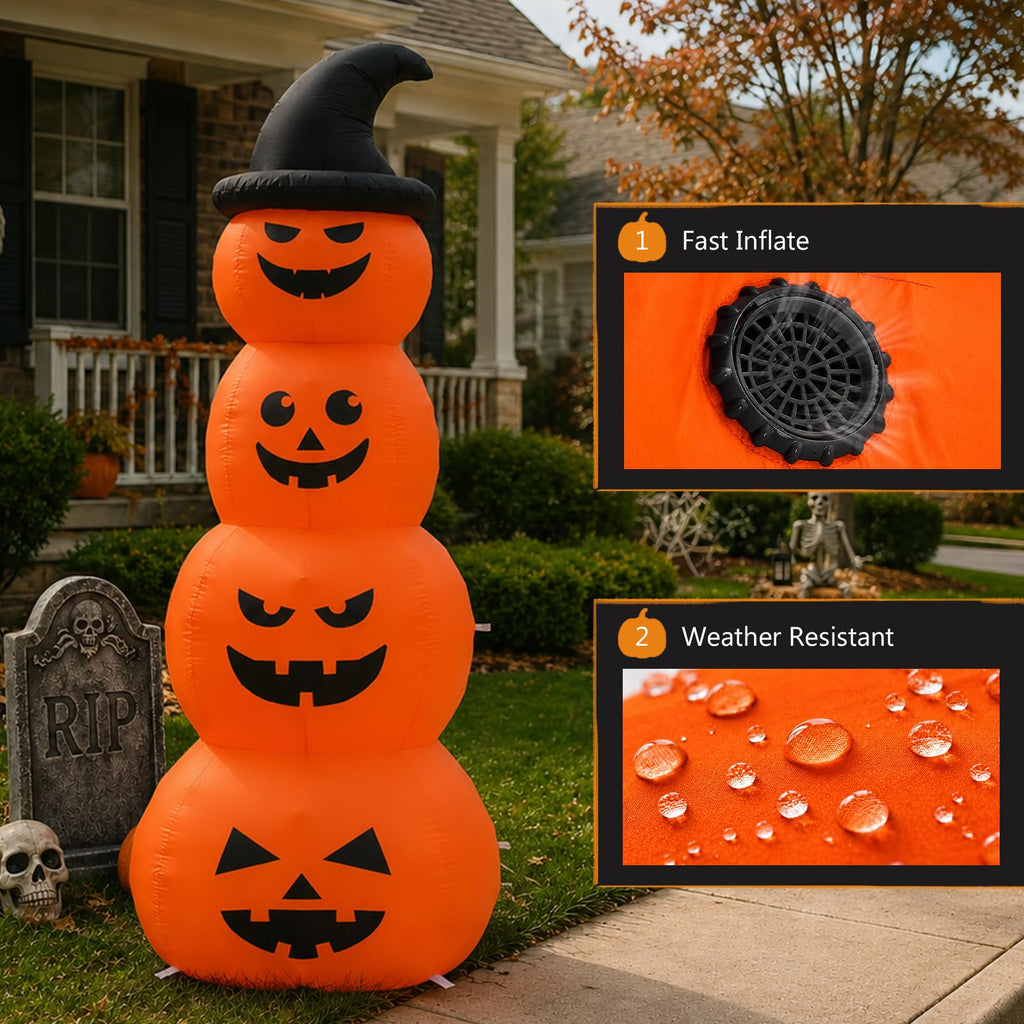 8FT Inflatable Stacked Pumpkins E36646