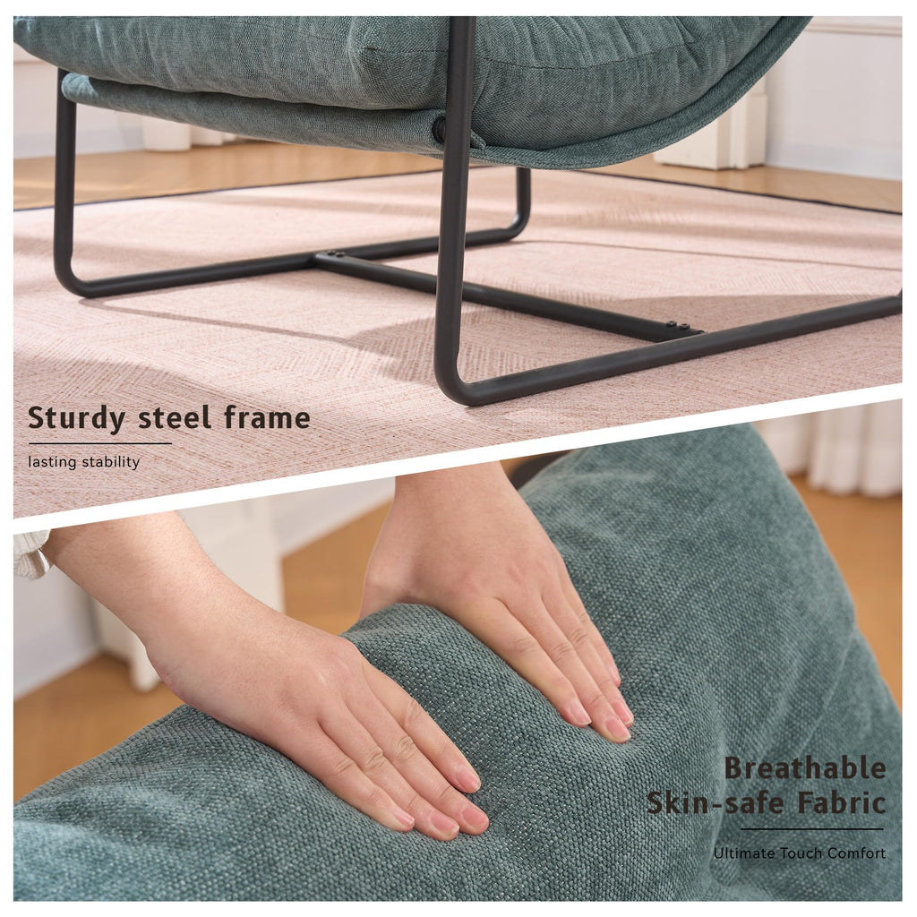 Green Set of 2 Upholstered Accent Chair with Metal Frame P136501