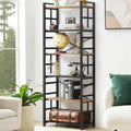 6 Tier 70 inch Tall Brown Bookshelf D824525