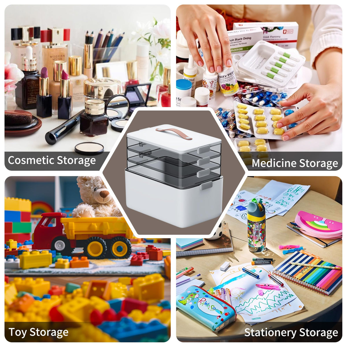 4-Tier Portable Medicine Organizer L56730