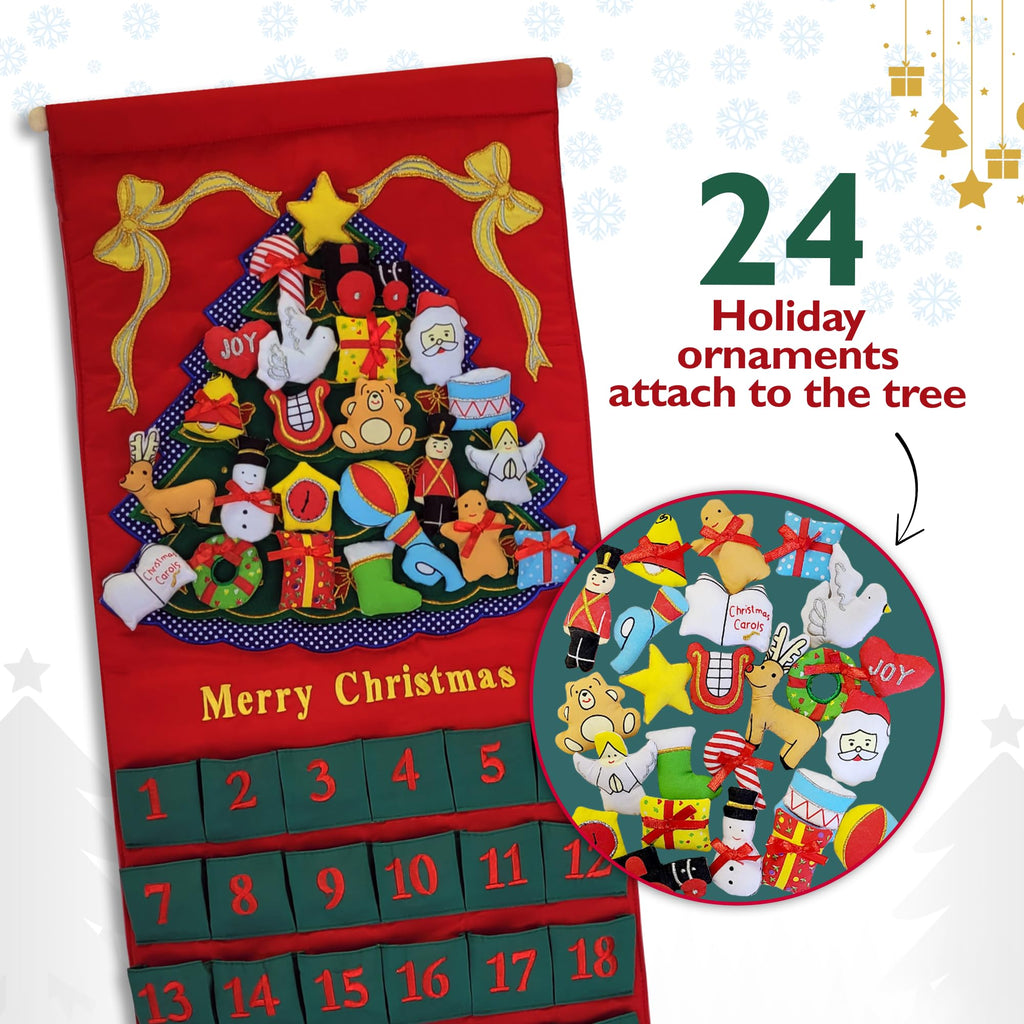 Christmas Advent Calendar with 24 Cloth Ornaments C9629