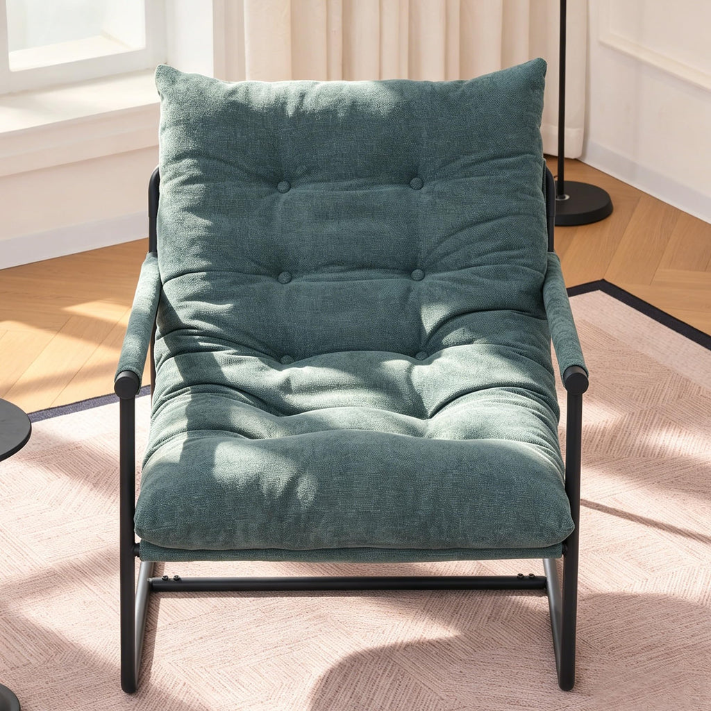 Green Set of 2 Upholstered Accent Chair with Metal Frame P136501