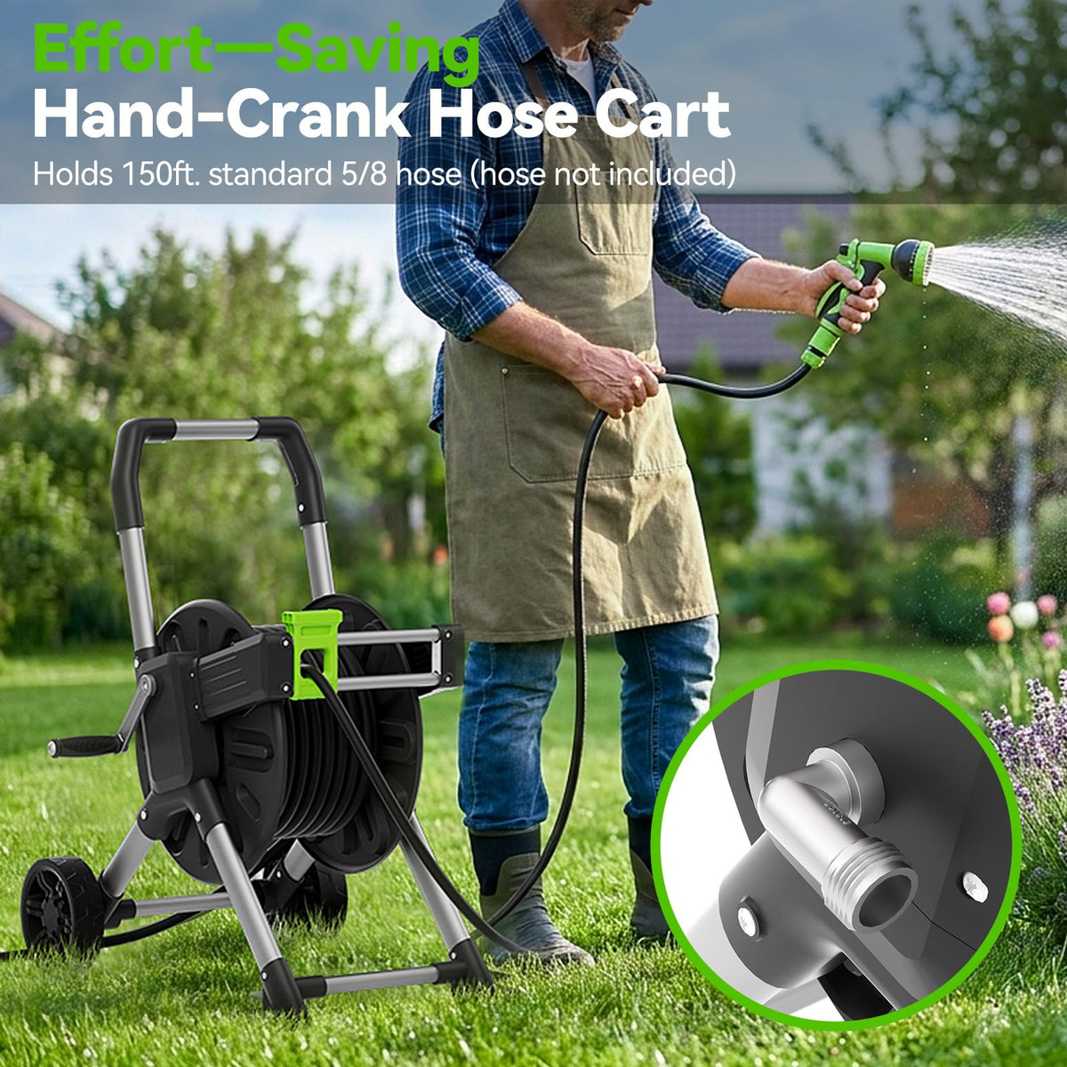 Garden Hose Reel Cart with Wheels Y373088