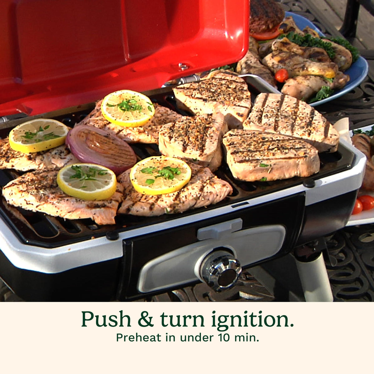 Portable Gas Grill, 150 Sq. In. 5,500 BTU Red N412572