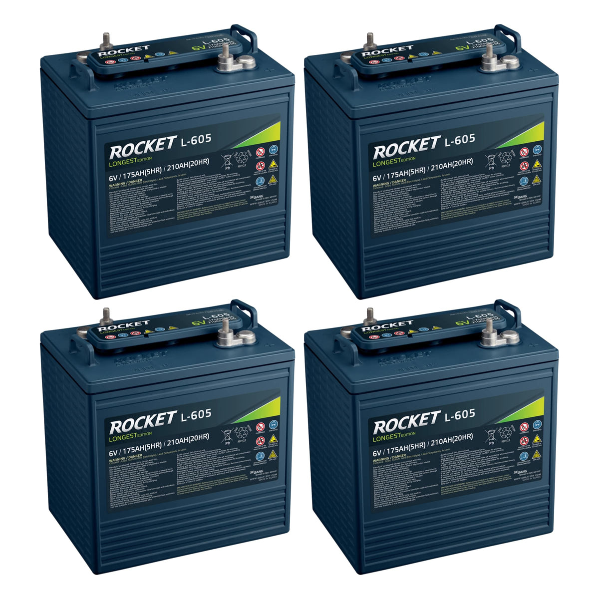 6V 210Ah Golf Cart Battery Set of 4 V2829