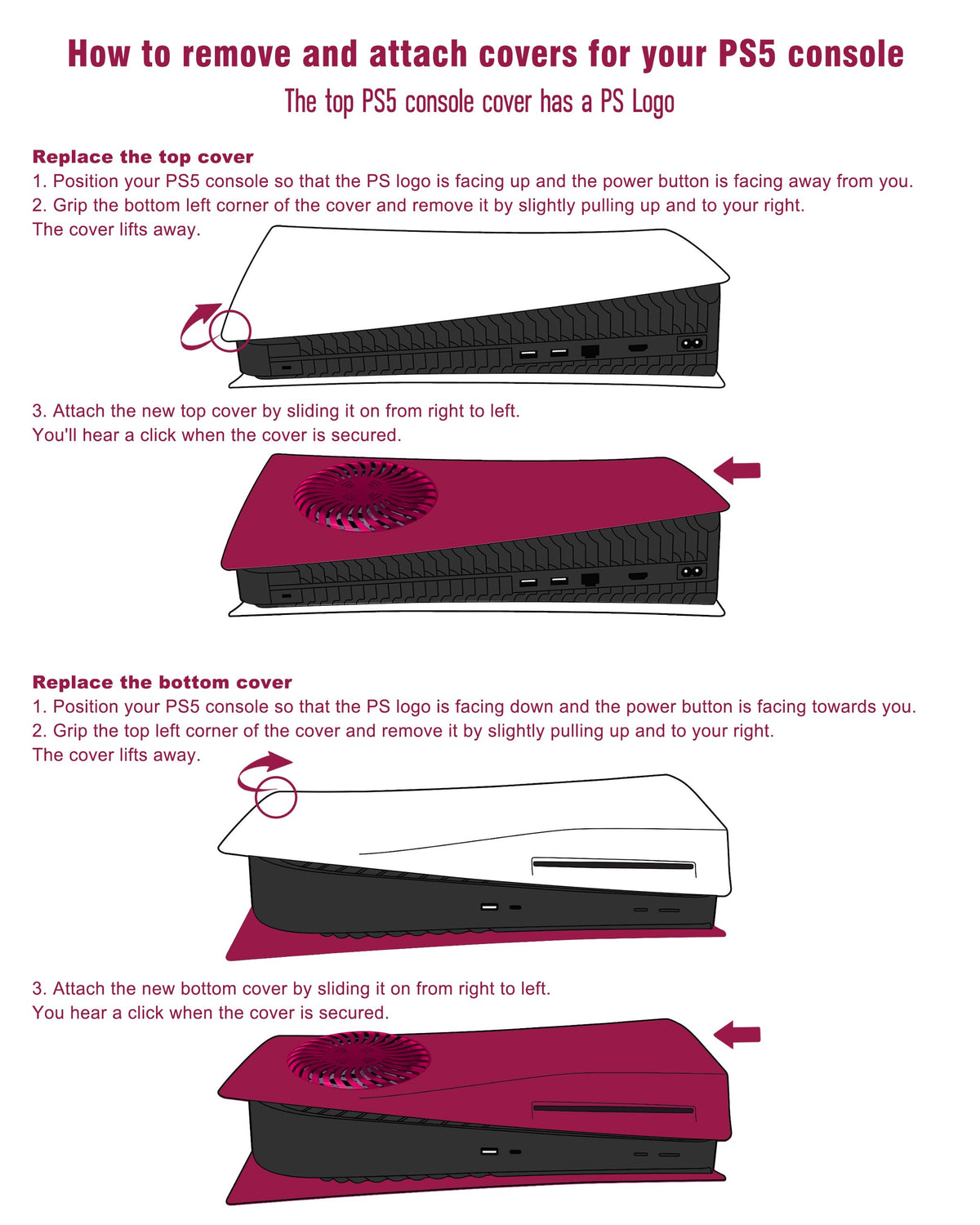 Cosmic Red Vented Faceplate for PS5 Disc Edition U3826