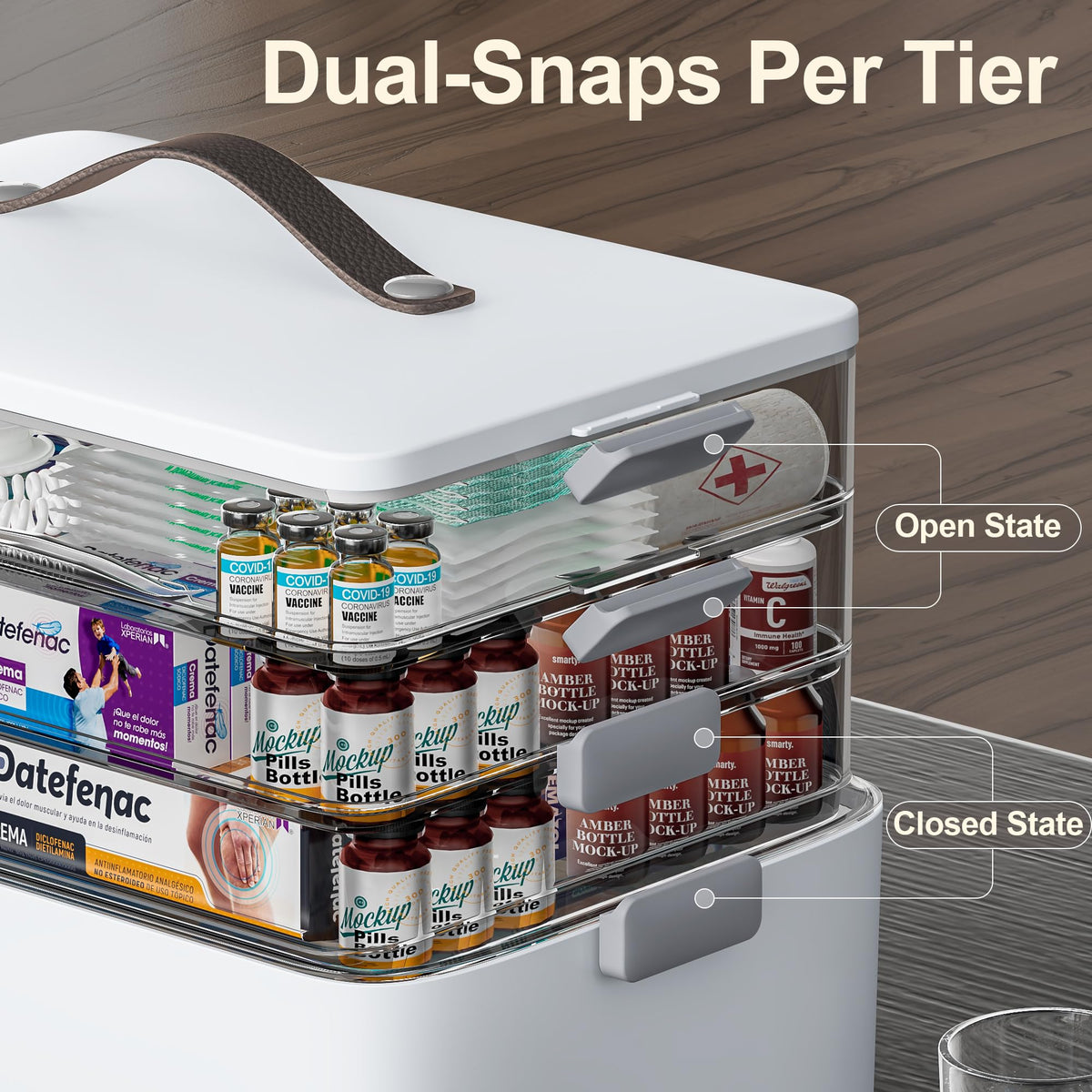 4-Tier Portable Medicine Organizer L56730