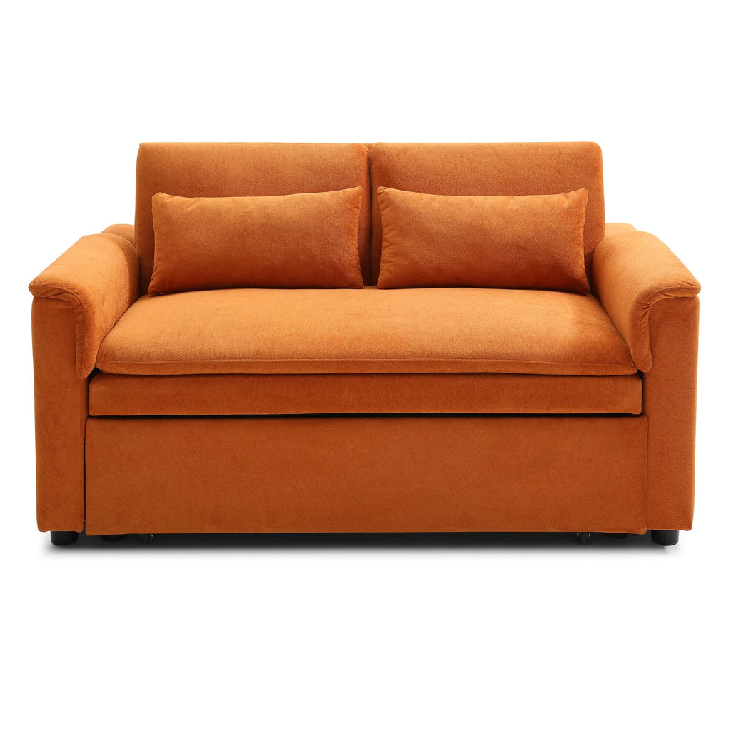 Orange Velvet Sleeper Sofa T242
