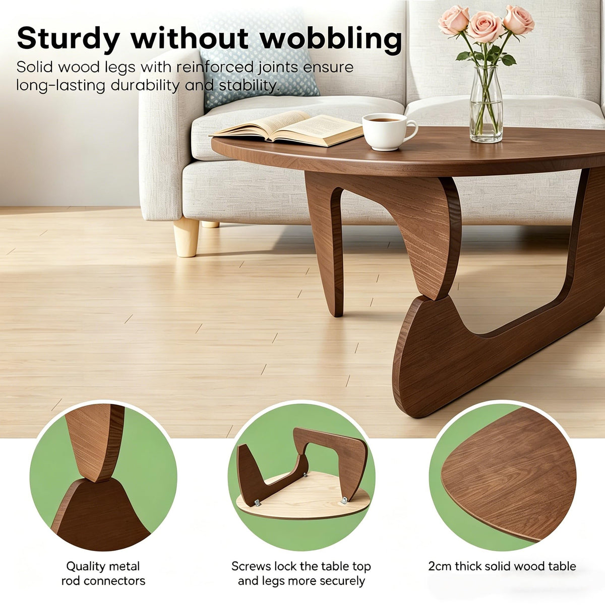 Solid Wood Triangle Coffee Table Z257115