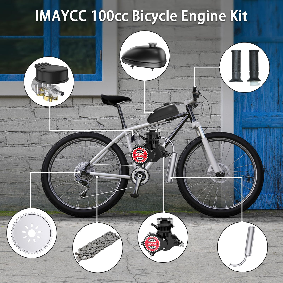 100cc 2 Stroke Gas Bike Motor Kit V9054