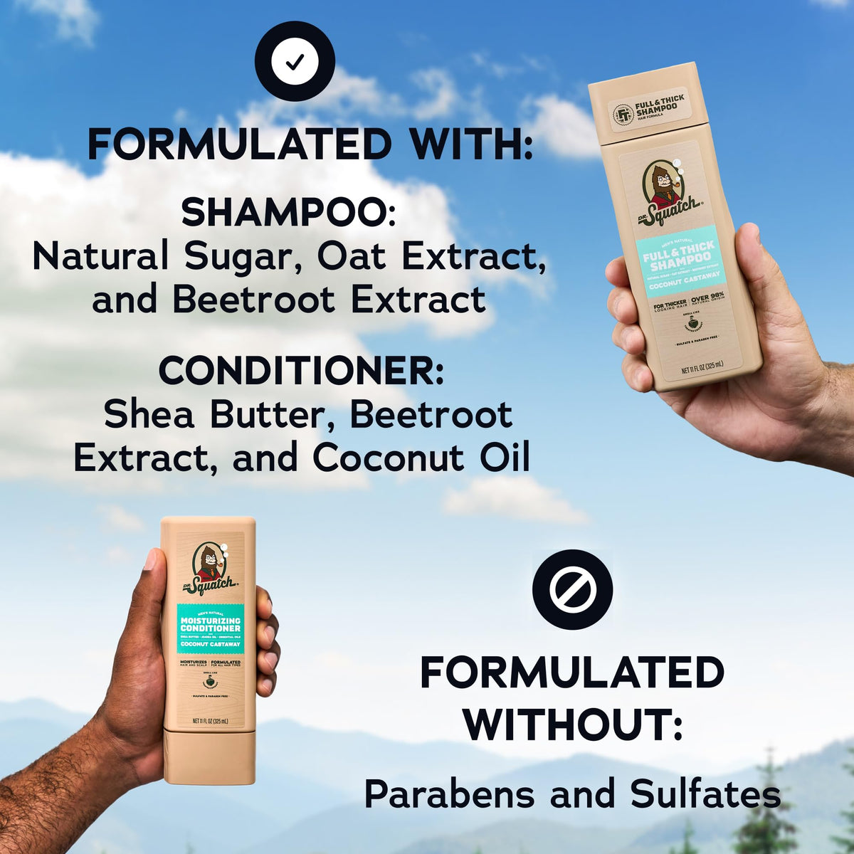 Natural Shampoo and Conditioner Set 11 fl oz 2-Pack X8283