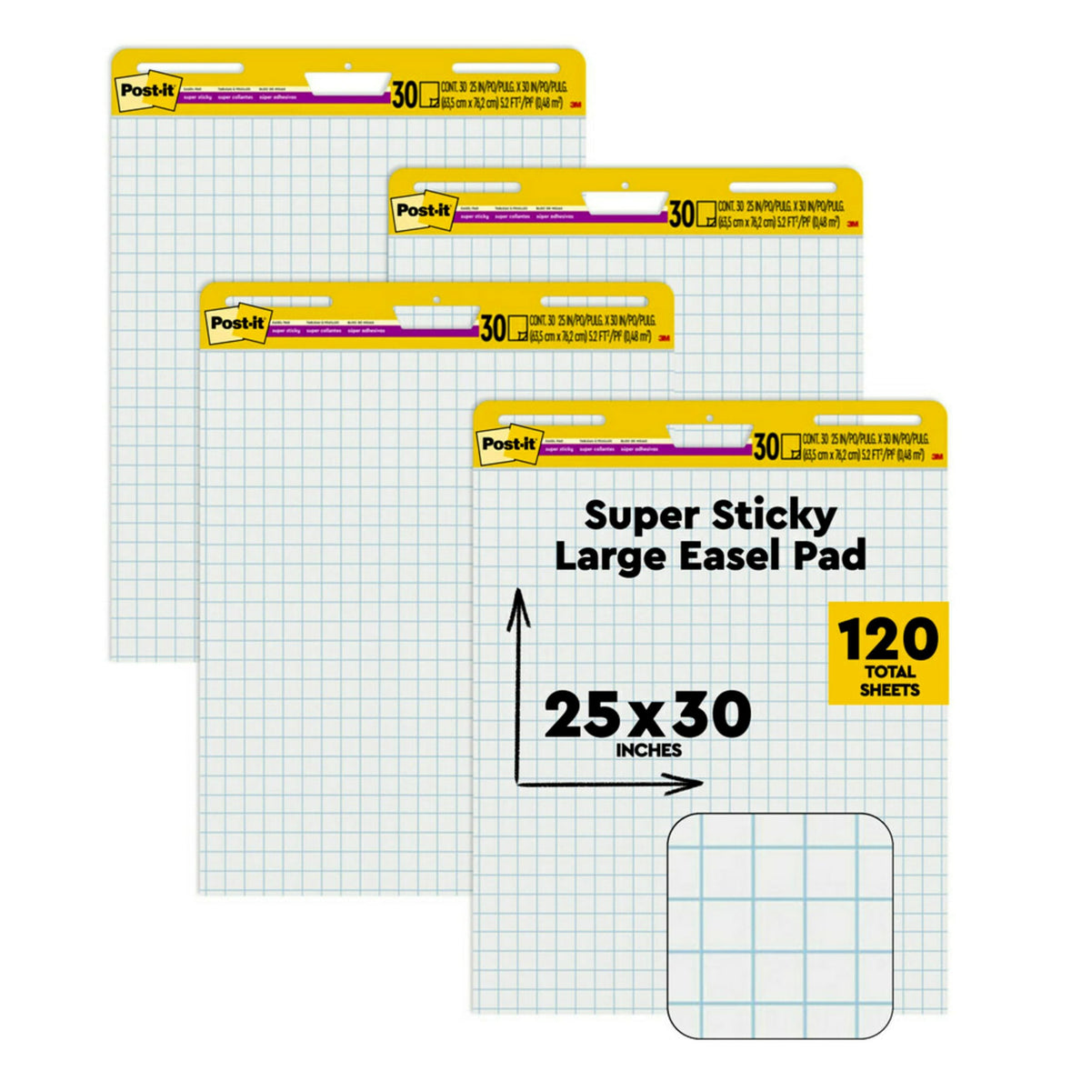White Grid Easel Pad, 4 Pads W5304