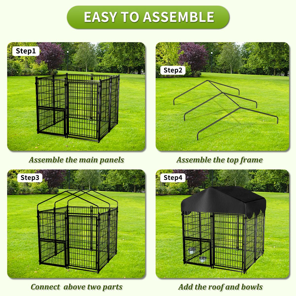 Heavy Duty Dog Kennel with Roof K699