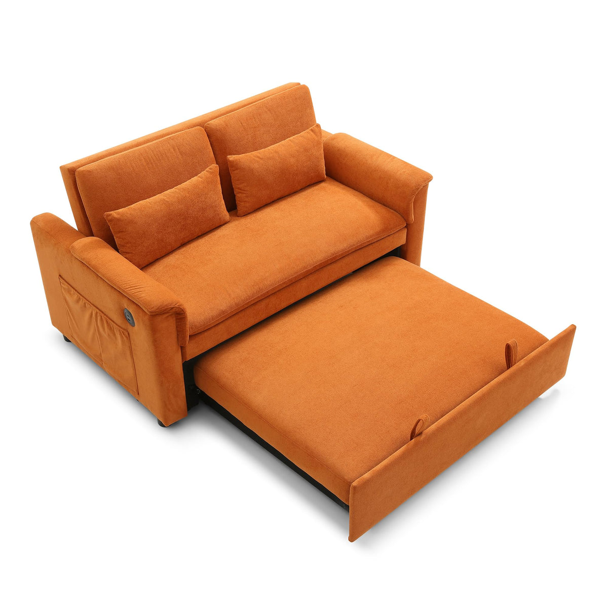 Orange Velvet Sleeper Sofa T242