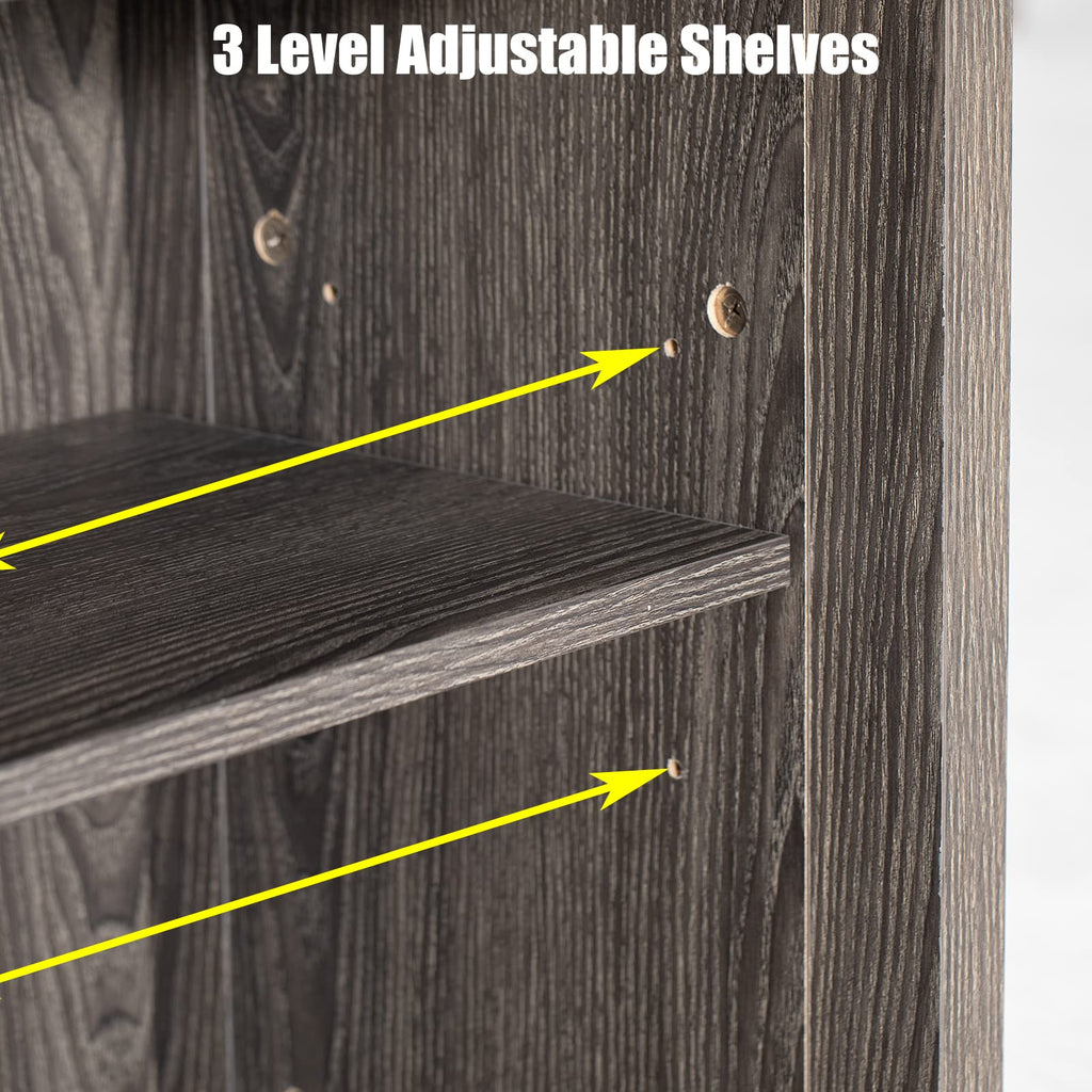 Wash Grey Wooden TV Stand with Sliding Barn Door Y135844