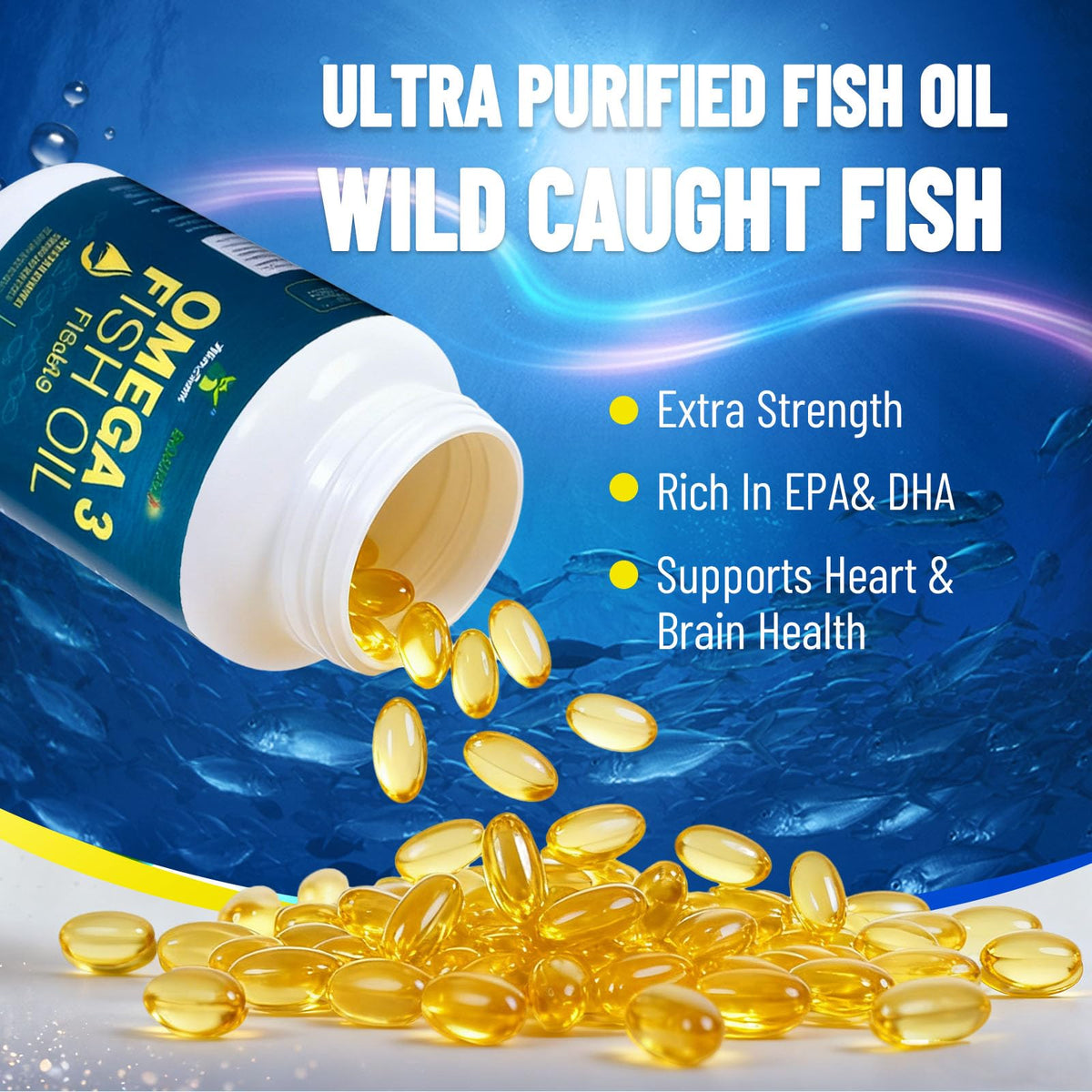 Omega 3 Fish Oil Softgels 100 Ct B554