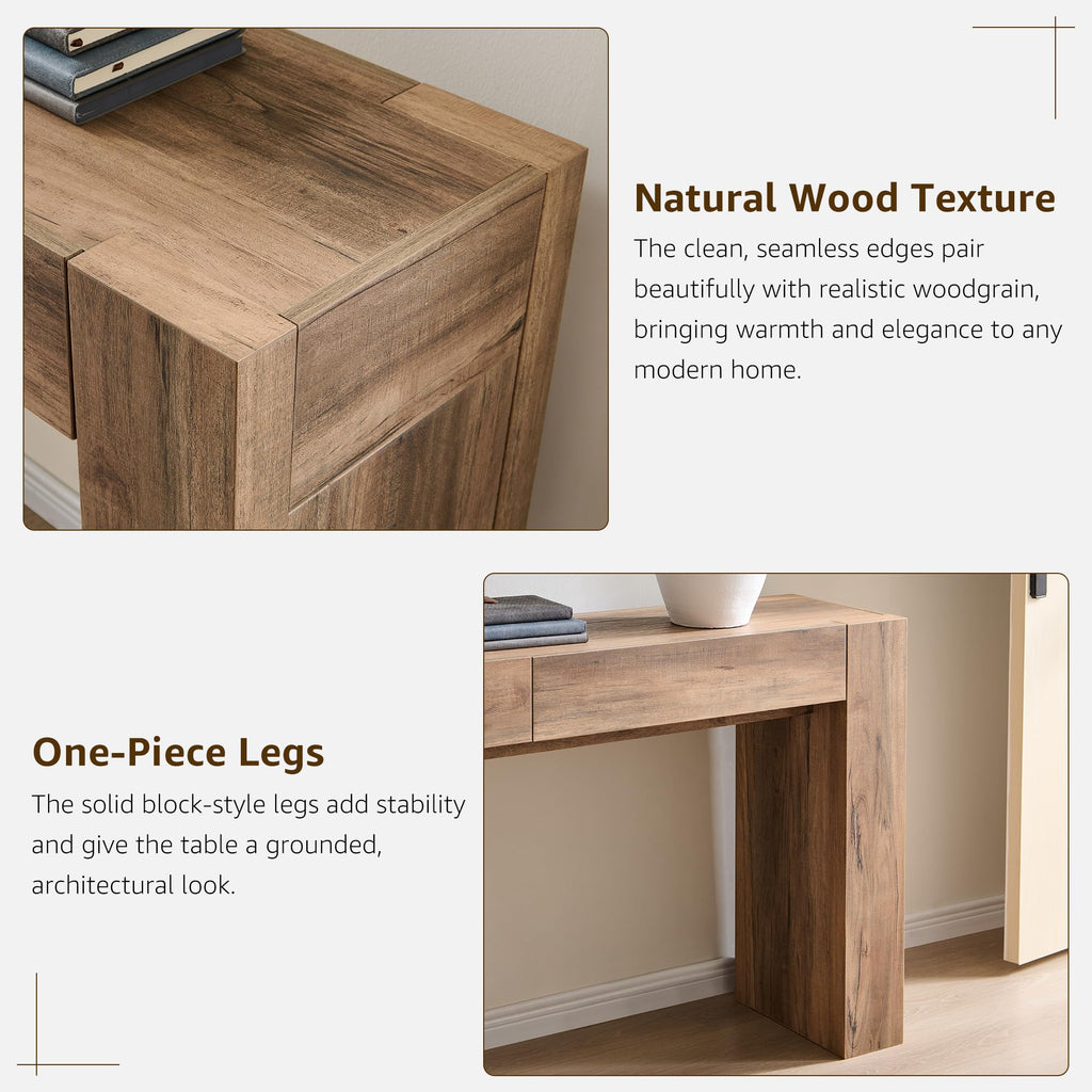 Rustic Oak Console Table with Drawers P600