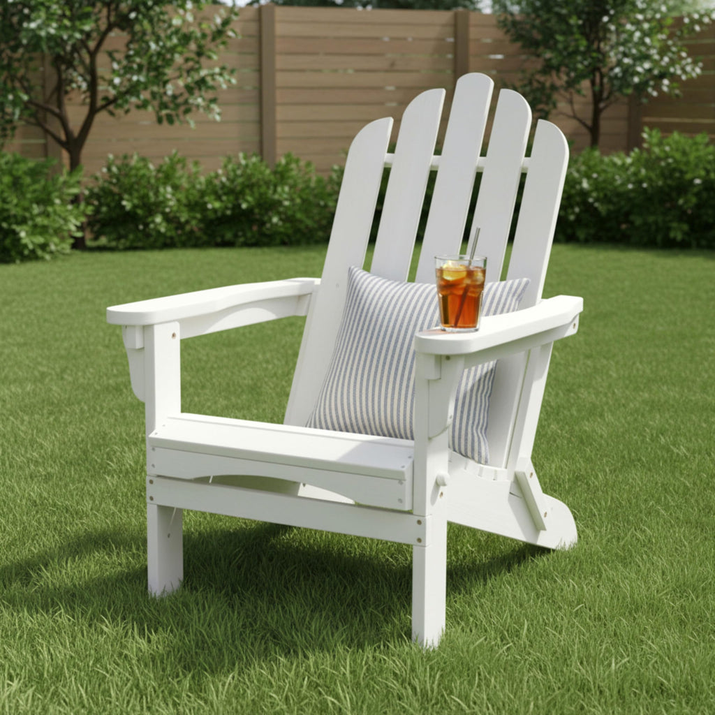 Eggshell White Wooden Outdoor Folding Chair G79018
