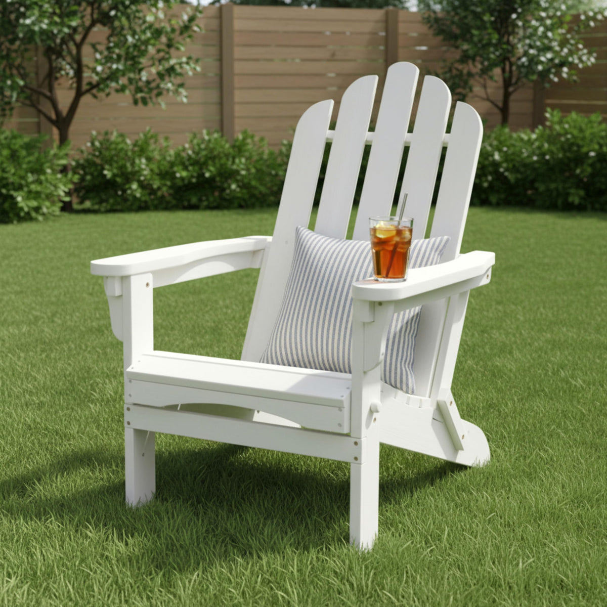 Eggshell White Wooden Outdoor Folding Chair G79018