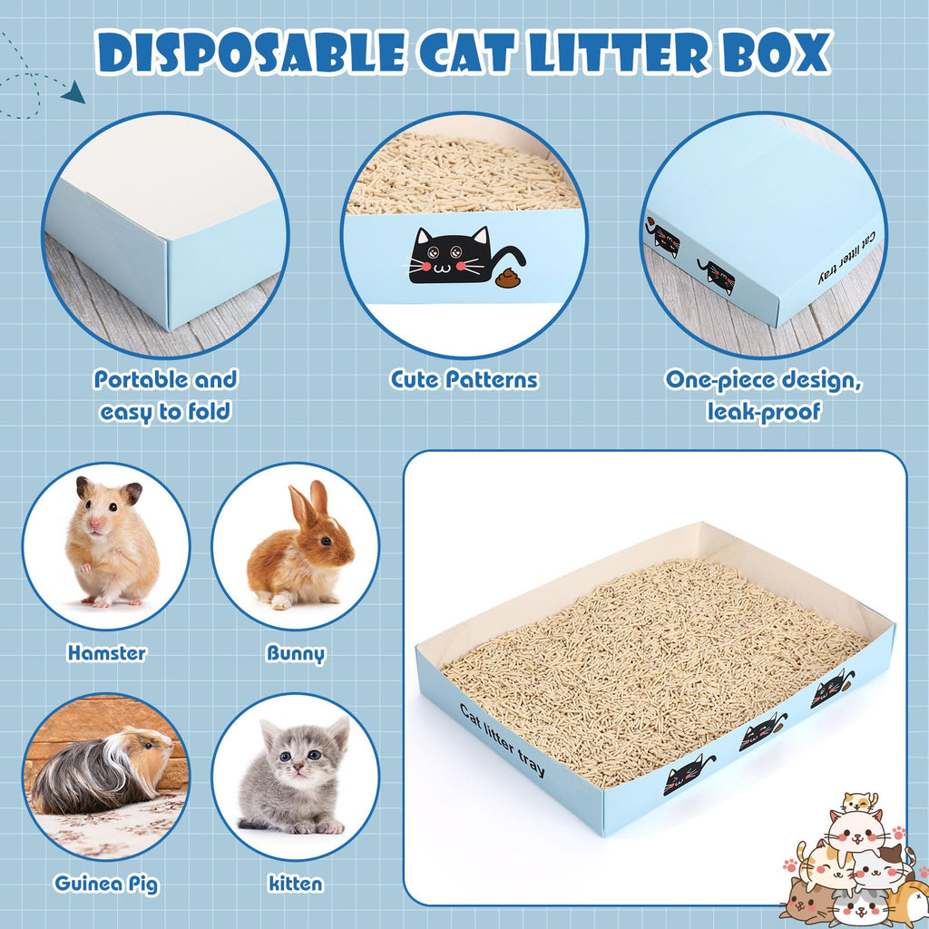 30 Pack Disposable Litter Boxes with Scoop W994