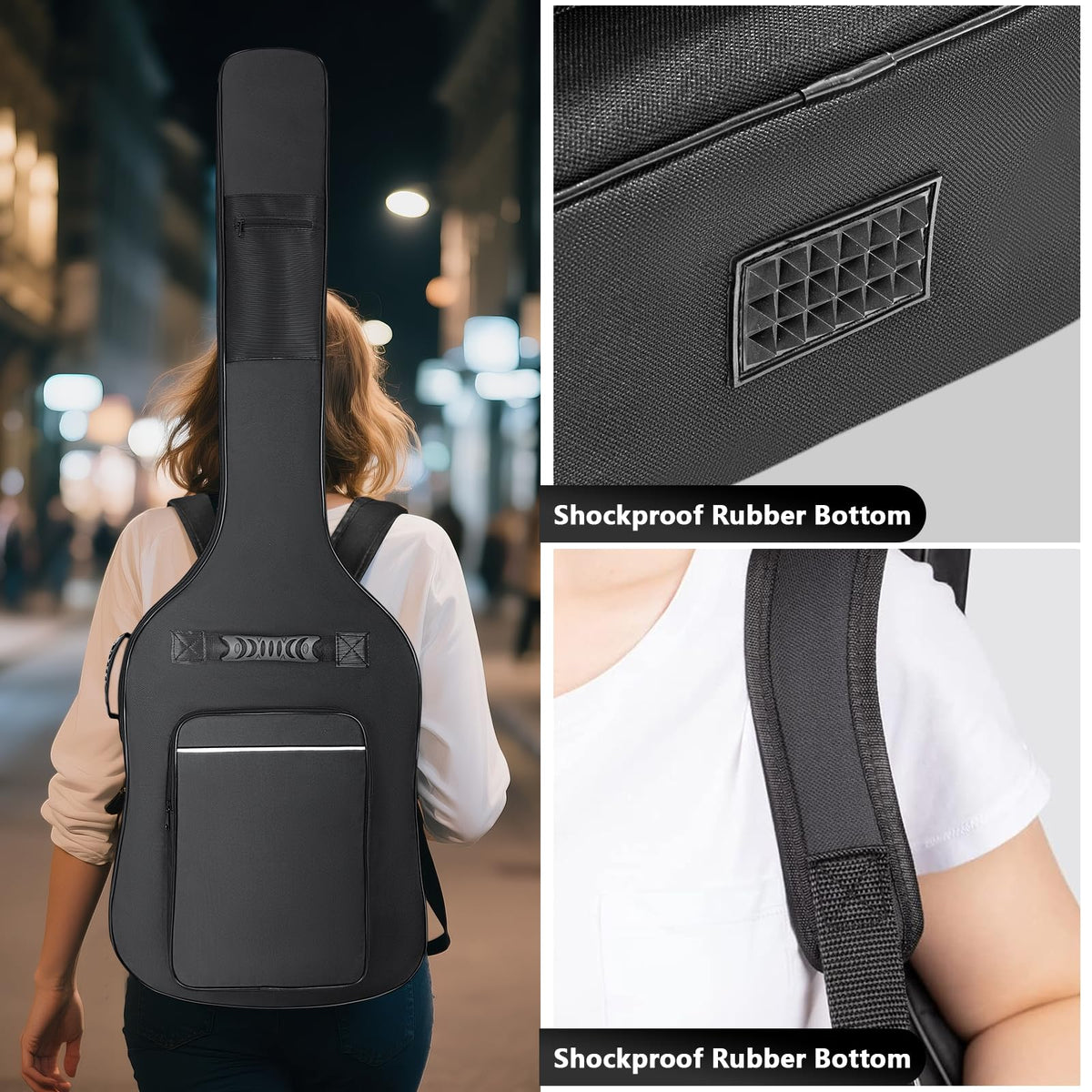 Black Waterproof Bass Guitar Gig Bag Q216879