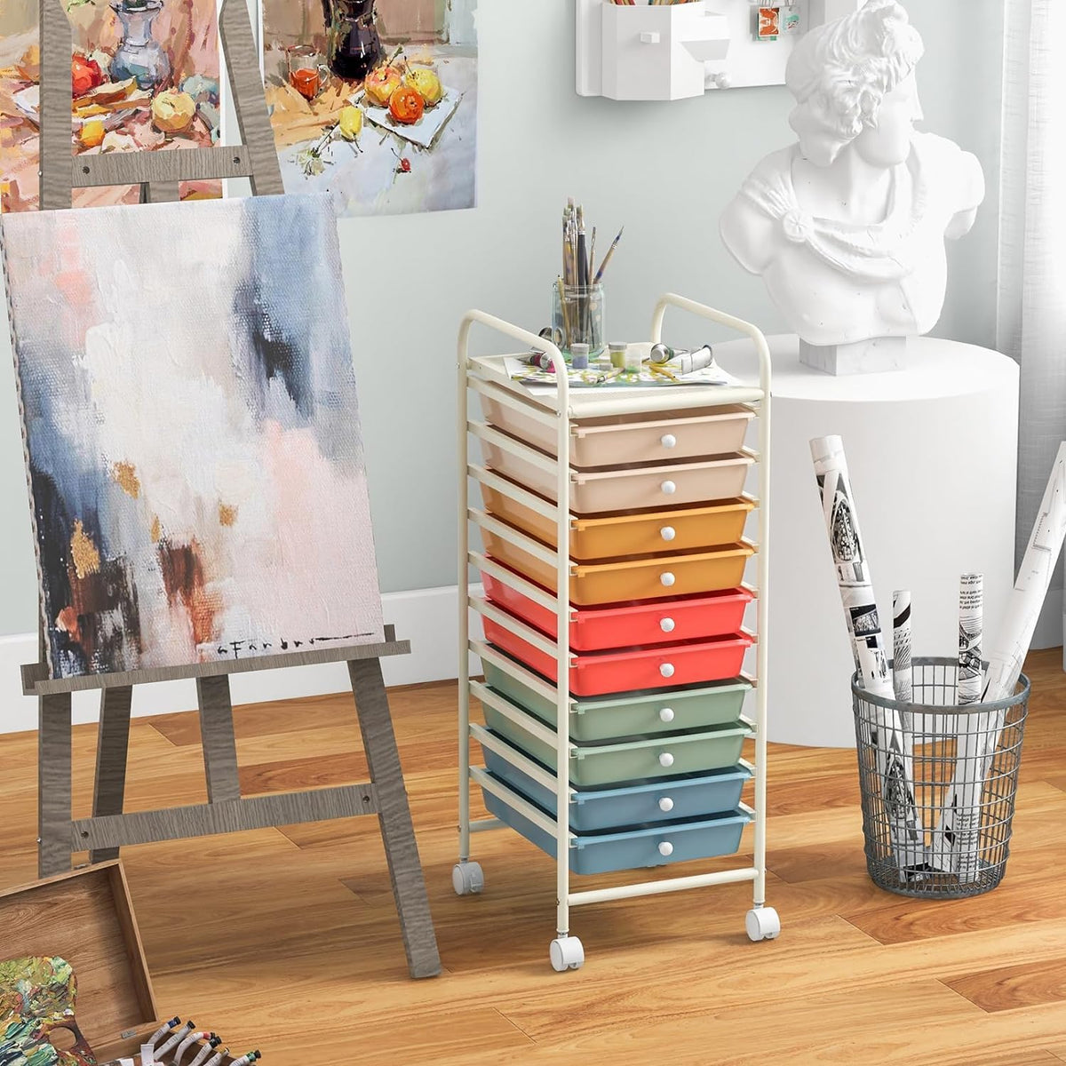 10 Drawer Rolling Cart I36500