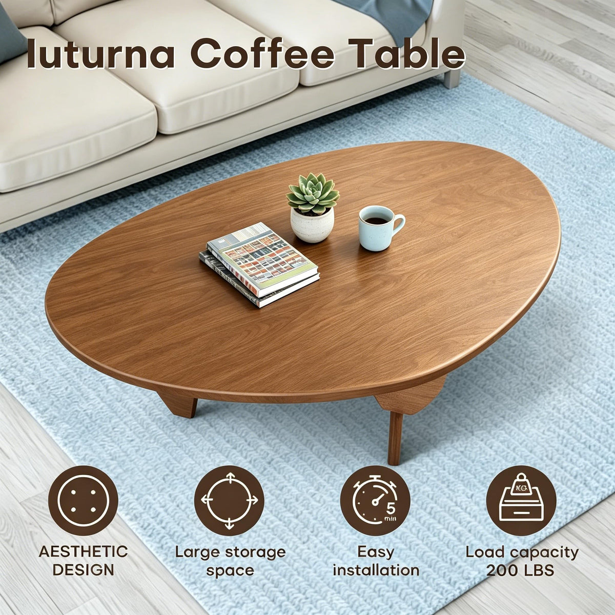 Solid Wood Triangle Coffee Table Z257115