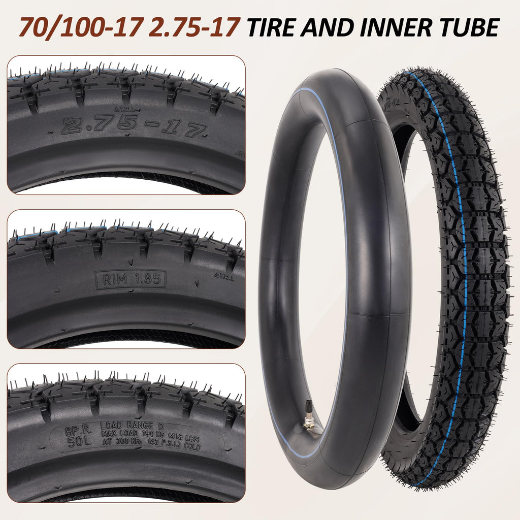 70/100-17 Tire and Inner Tube Set U822