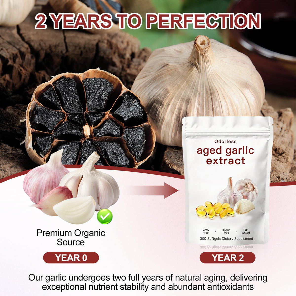 Odorless Garlic Supplement 300 Count Softgels M376653