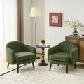 Green Corduroy Accent Armchairs Set of 2 Z52289