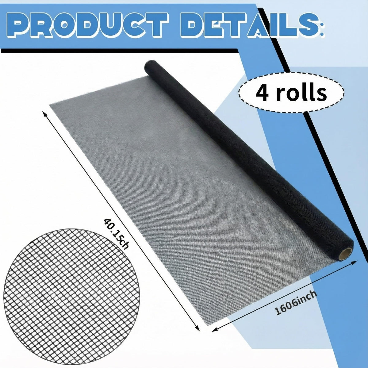 4 Pack Window Screen Kit with Aluminum Frame White 40'' X 40'' J490