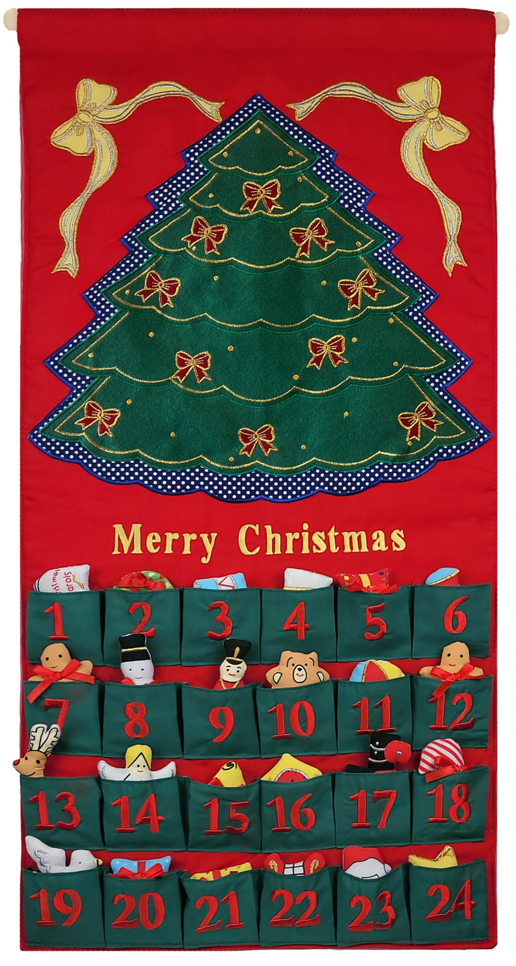 Christmas Advent Calendar with 24 Cloth Ornaments C9629