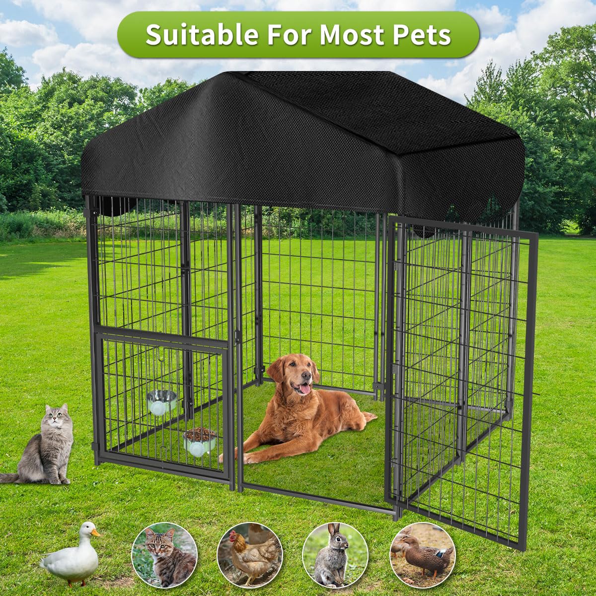 Heavy Duty Dog Kennel with Roof K699