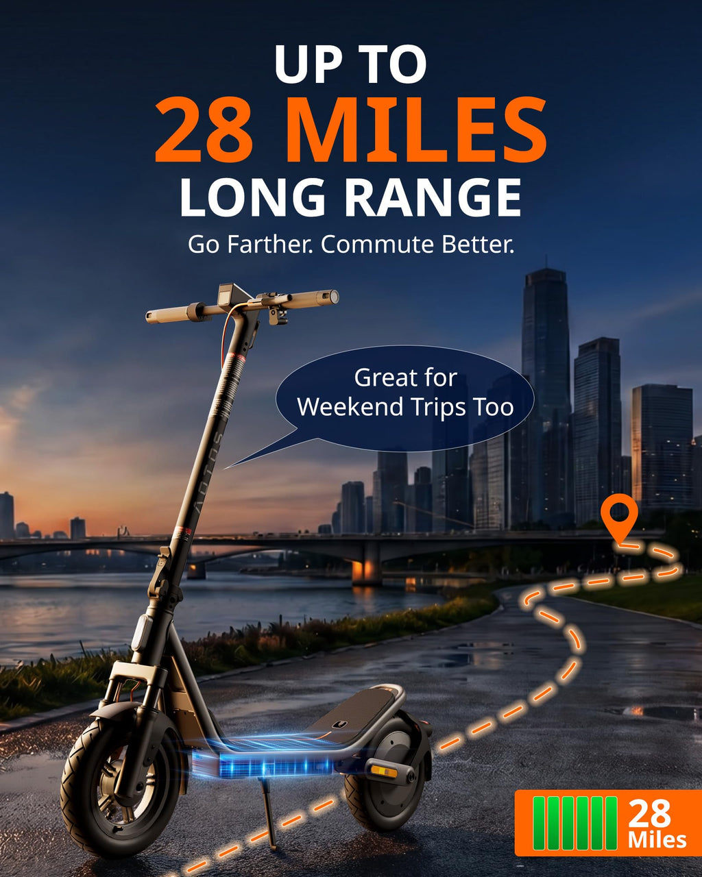 Electric Scooter for Adults, 20 MPH, 750W Peak Motor, 12" Tubeless Tires, Foldable V534