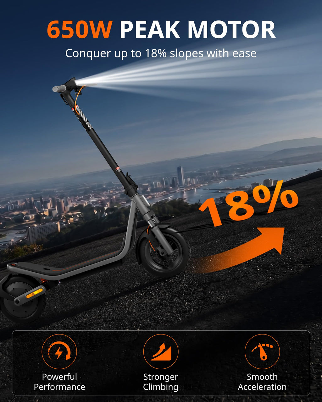 Electric Scooter for Adults, 20 MPH, 750W Peak Motor, 12" Tubeless Tires, Foldable V534
