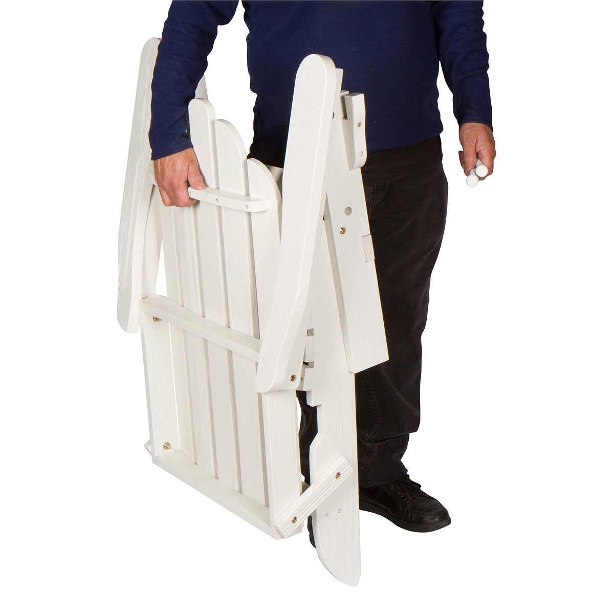 Eggshell White Wooden Outdoor Folding Chair G79018