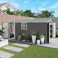 10x14 FT Grey Metal Storage Shed Q1414