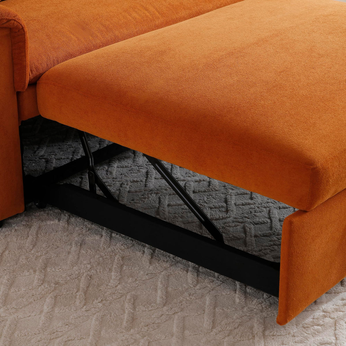 Orange Velvet Sleeper Sofa T242