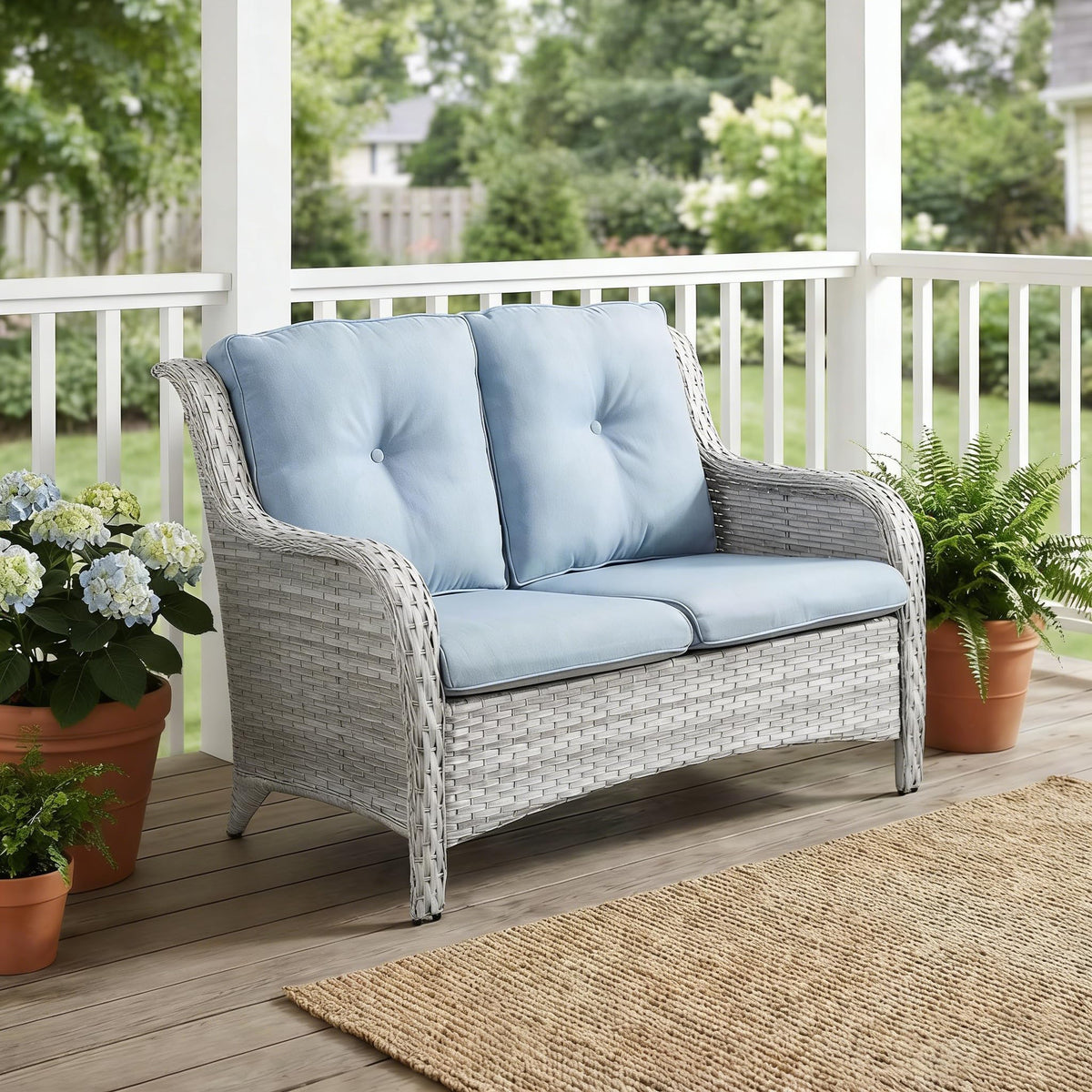2 Seater Rattan Wicker Outdoor Sofa J6216