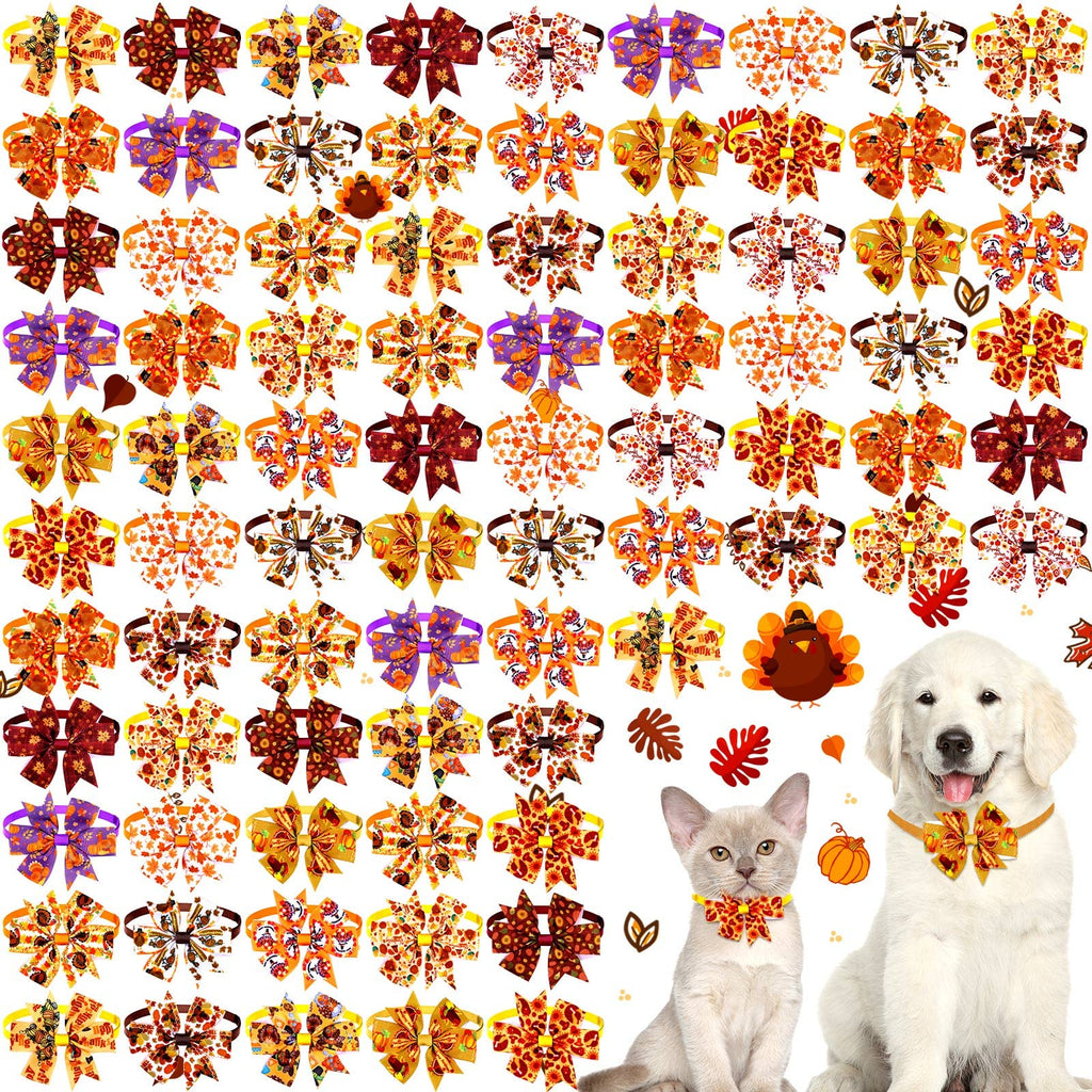 80 Pcs Fall Bow Ties for Dogs&Cats B19030