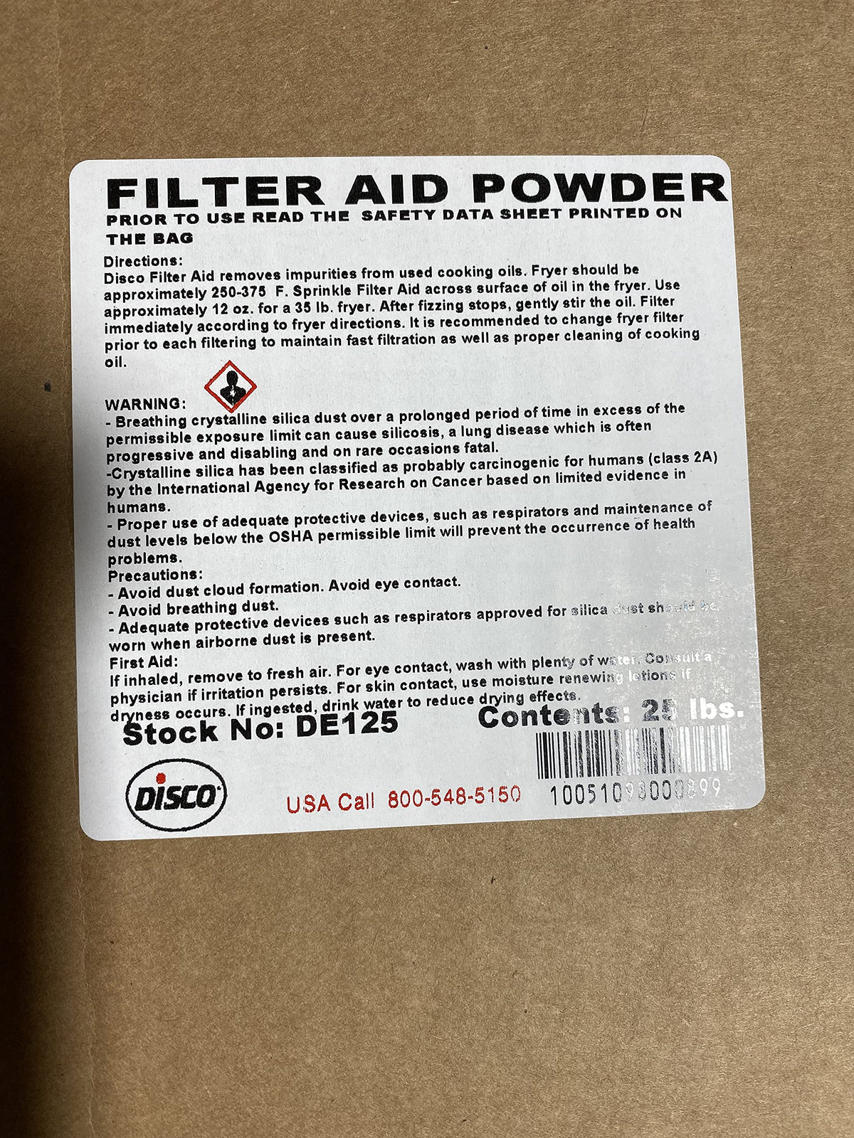 Diatomaceous Earth 25 Pound W50704